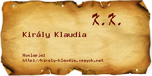 Király Klaudia névjegykártya