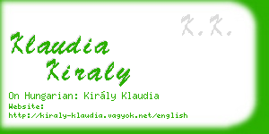klaudia kiraly business card